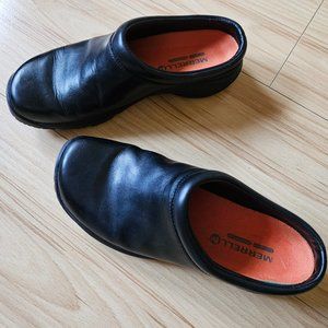 Merrell Encore Nova Slip On Loafers Clogs Shoes Black Leather Womens Sz 8